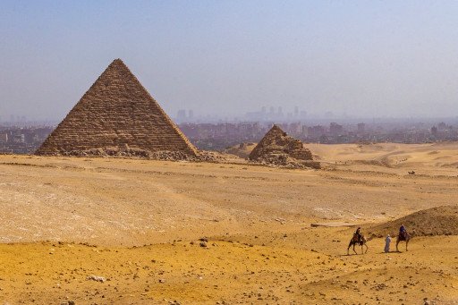 Camels and Pyramids in Egypt